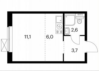 Продается квартира студия, 23.2 м2, Котельники, Яничкин проезд, 8