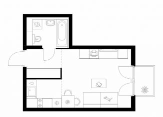 Продам квартиру студию, 29.1 м2, Москва, метро Речной вокзал