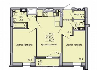 Продается 2-ком. квартира, 54.7 м2, Волгоградская область