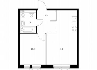 Продажа двухкомнатной квартиры, 37.2 м2, Московская область, микрорайон Парковый, 1к6