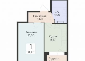 Однокомнатная квартира на продажу, 31.5 м2, Воронеж, улица 45-й Стрелковой Дивизии, 259/27, Коминтерновский район