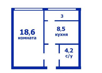 Продается однокомнатная квартира, 33.8 м2, Севастополь, Лабораторное шоссе, 33к1