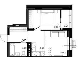 Продам 2-ком. квартиру, 40.5 м2, Новосибирская область, улица Ясный Берег, 12