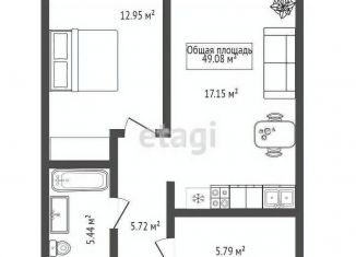 Продажа однокомнатной квартиры, 49 м2, Новосибирск, Ленинградская улица, 340, метро Речной вокзал