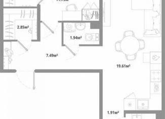 Продажа 2-ком. квартиры, 68.8 м2, городской посёлок Новоселье