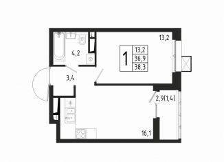 Продажа 1-ком. квартиры, 38.3 м2, Ростовская область, Береговая улица, 8