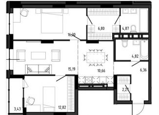 Продаю трехкомнатную квартиру, 83.5 м2, Новосибирская область, улица Ясный Берег, 12