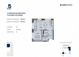 Продажа 2-ком. квартиры, 45.8 м2, Ижевск, Октябрьский район