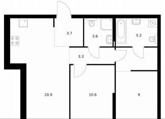 Продается двухкомнатная квартира, 60.5 м2, Москва, метро Парк Победы, жилой комплекс Барклая 6, к8