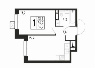 Продам 1-комнатную квартиру, 36.2 м2, Химки