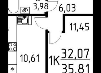 Продажа однокомнатной квартиры, 35.8 м2, Томск, улица Вершинина, 58к2, Кировский район