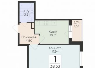 Продаю однокомнатную квартиру, 38.5 м2, Воронеж, улица 45-й Стрелковой Дивизии, 259/27