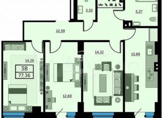 3-комнатная квартира на продажу, 77.4 м2, Ростов-на-Дону, Пролетарский район, улица 23-я Линия, 54с6