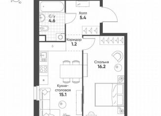 Продается 1-ком. квартира, 42.5 м2, Москва, улица Петра Кончаловского, 5, ЮАО