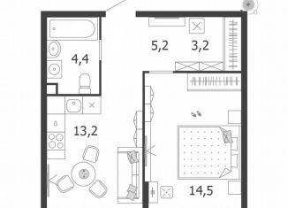 Продам однокомнатную квартиру, 40.5 м2, Москва, улица Петра Кончаловского, 5, ЮАО