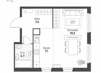 Продажа квартиры студии, 37.9 м2, Москва, Даниловский район, улица Петра Кончаловского, 5