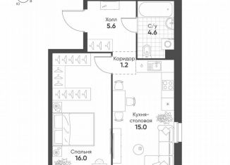 Продам 1-ком. квартиру, 42.4 м2, Москва, улица Петра Кончаловского, 5, Даниловский район