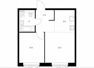 Продажа двухкомнатной квартиры, 37.3 м2, Котельники, микрорайон Парковый, 1к6