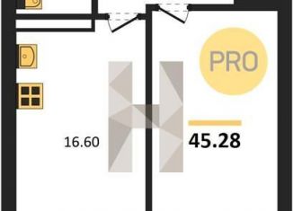 Продаю однокомнатную квартиру, 45.3 м2, Воронеж, улица 45-й Стрелковой Дивизии, 259/27, Коминтерновский район