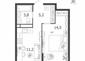 Продается 1-ком. квартира, 34.7 м2, Москва, улица Петра Кончаловского, 5, ЖК Шагал