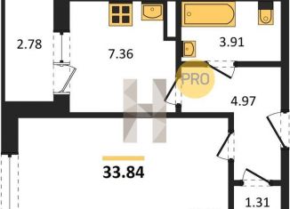 Продам 1-ком. квартиру, 33.8 м2, Воронеж, улица 45-й Стрелковой Дивизии, 259/27