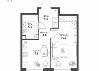 Продается 1-ком. квартира, 34.3 м2, Москва, улица Петра Кончаловского, 5, ЖК Шагал