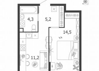 Продажа 1-ком. квартиры, 35.2 м2, Москва, улица Петра Кончаловского, 5, ЖК Шагал