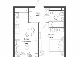 Продается 1-комнатная квартира, 41.7 м2, Москва, СВАО, Октябрьская улица, 103