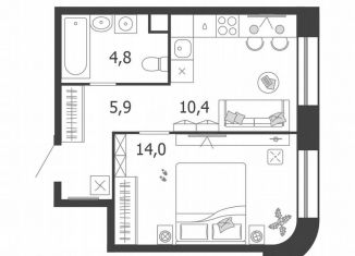 Продажа однокомнатной квартиры, 35.1 м2, Москва, улица Петра Кончаловского, 5, ЖК Шагал