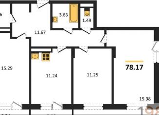 Продаю трехкомнатную квартиру, 78.2 м2, Воронеж, Коминтерновский район, улица 45-й Стрелковой Дивизии, 259/27