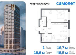 Однокомнатная квартира на продажу, 46.5 м2, Екатеринбург, Кировский район