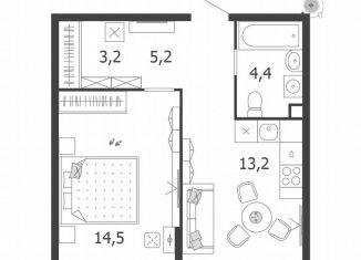 Продажа однокомнатной квартиры, 40.5 м2, Москва, улица Петра Кончаловского, 5, ЮАО