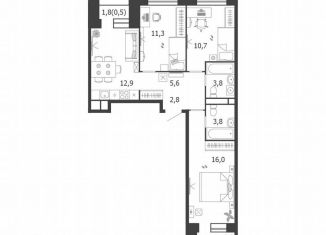 Продается 3-ком. квартира, 68.1 м2, Москва, улица Петра Кончаловского, 5, ЮАО