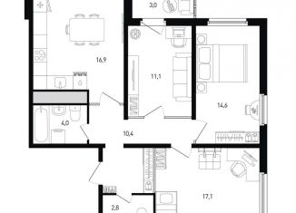 Продажа 3-комнатной квартиры, 78.4 м2, Ростов-на-Дону, ЖК Левенцовка Парк