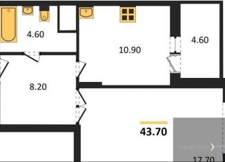 Продаю 1-комнатную квартиру, 43.7 м2, Воронеж, ЖК Высота, Краснознамённая улица, 57/5