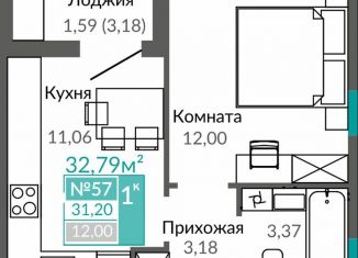 Продам 1-ком. квартиру, 31.2 м2, Симферополь, Киевский район