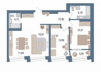 Продажа 3-ком. квартиры, 78.6 м2, Уфа, улица Пархоменко, 156Ж