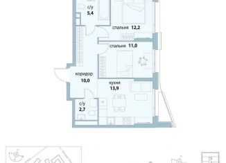 Продаю 2-ком. квартиру, 55.2 м2, Москва, район Лефортово