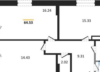 Продается 2-ком. квартира, 64.5 м2, Воронеж, улица 9 Января, 68Ж, ЖК Современник