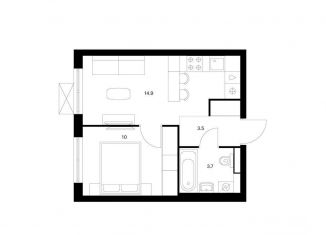 1-комнатная квартира на продажу, 32.1 м2, Ярославль, ЖК Волга Парк