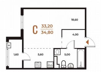 Продаю квартиру студию, 34.8 м2, Москва, деревня Зимёнки, 18