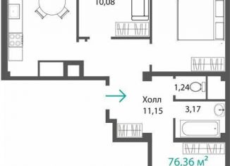 Продажа 3-ком. квартиры, 72 м2, село Мирное