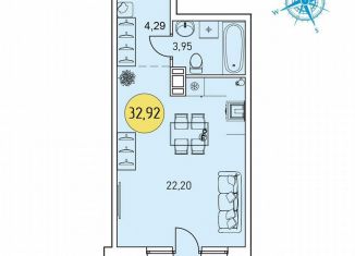 Продам квартиру студию, 32.9 м2, Архангельск