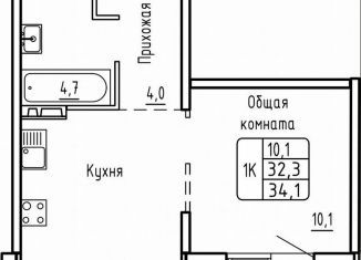 Продается однокомнатная квартира, 34.1 м2, Новосибирск, метро Площадь Гарина-Михайловского