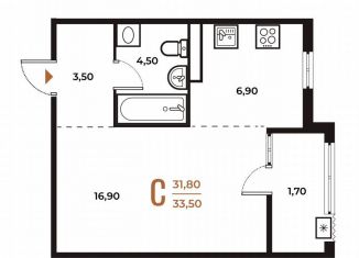 Квартира на продажу студия, 33.5 м2, Москва, деревня Зимёнки, 18