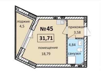 Продаю однокомнатную квартиру, 31.7 м2, Балтийск