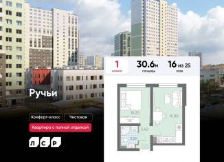 Однокомнатная квартира на продажу, 30.6 м2, Санкт-Петербург, Красногвардейский район