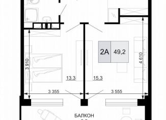 Продаю 1-комнатную квартиру, 49.2 м2, Краснодарский край