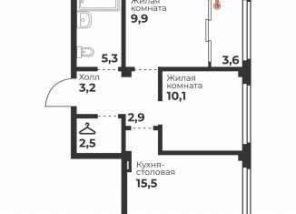Продам двухкомнатную квартиру, 49.8 м2, Челябинск