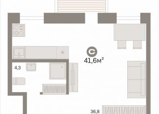 Продается 1-комнатная квартира, 41.6 м2, Новосибирск, Выставочная улица, метро Речной вокзал
